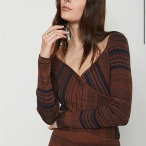 Bailey 44 Marion Sweater Surplice Crop Top in Inspiring Cortado Size small